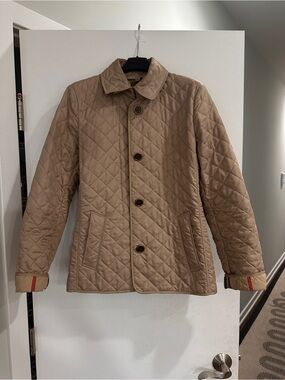 Burberry Quilted Tan Button-Front Jacket